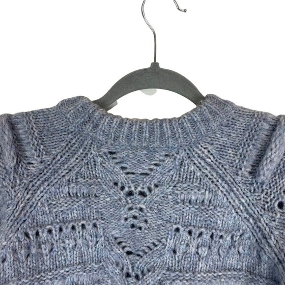 Christina Lehr Baby Alpaca Wool Blend Crew Neck Knitted Sweater Blue Size 1 - Picture 6 of 7
